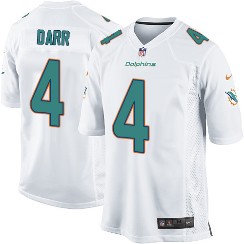 Men's Game Matt Darr Nike Jersey White Road - #4 NFL Miami Dolphins